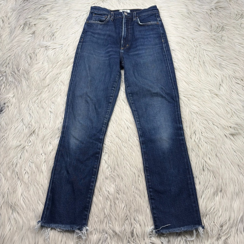AGOLDE Women's 24 Pinch Waist Skinny in Ovation Medium Wash Skinny Slim Raw Hems